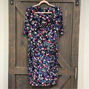 Lauren Ralph‎ Lauren Women’s Dress Cleora Front Twisted Floral Surplice Size 14